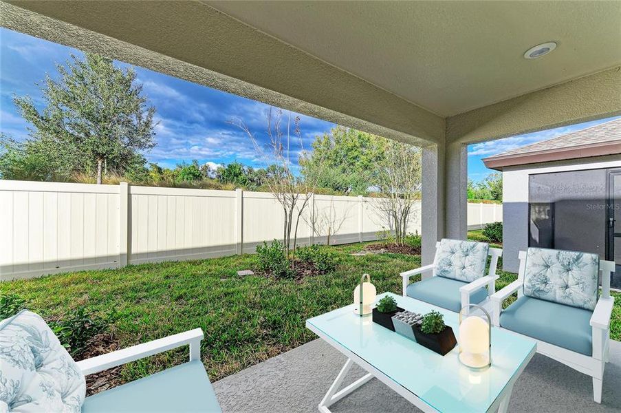 Exterior details and patio area of a home in Crosswind Point, Parrish (Image 3). Exterior details and patio area of a home in Crosswind Point, Parrish (Image 3).