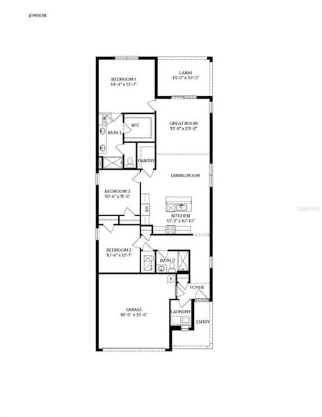 2D floor plan layout of this home in Coral Lakes - Tradition & Express, Punta Gorda, FL (Image 4). 2D floor plan layout of this home in Coral Lakes - Tradition & Express, Punta Gorda, FL (Image 4).