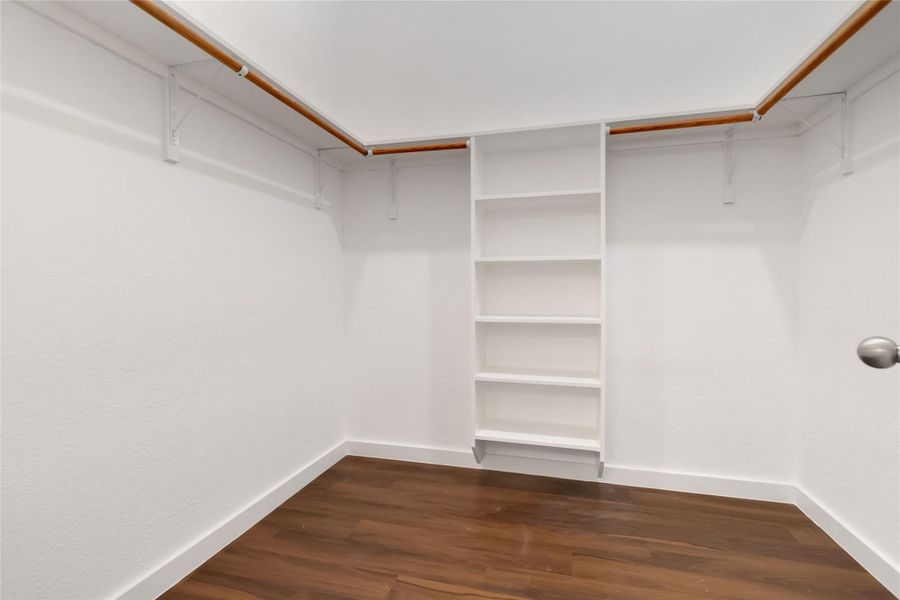 Walk-in closet in main bedroom