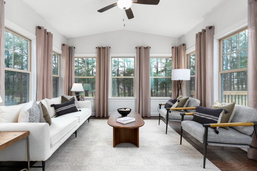 Representative furnished interior of a home built from the Hanover Lux by Keystone Homes NC in Weybridge, Burlington (Image 38).