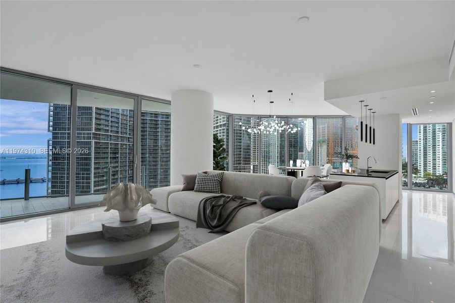 Furnished interior view inside a new home in , Miami (Image 6).