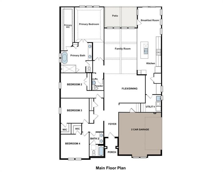 2D floor plan layout of this home in Ridge Park Estates, Royse City, TX (Image 3). 2D floor plan layout of this home in Ridge Park Estates, Royse City, TX (Image 3).