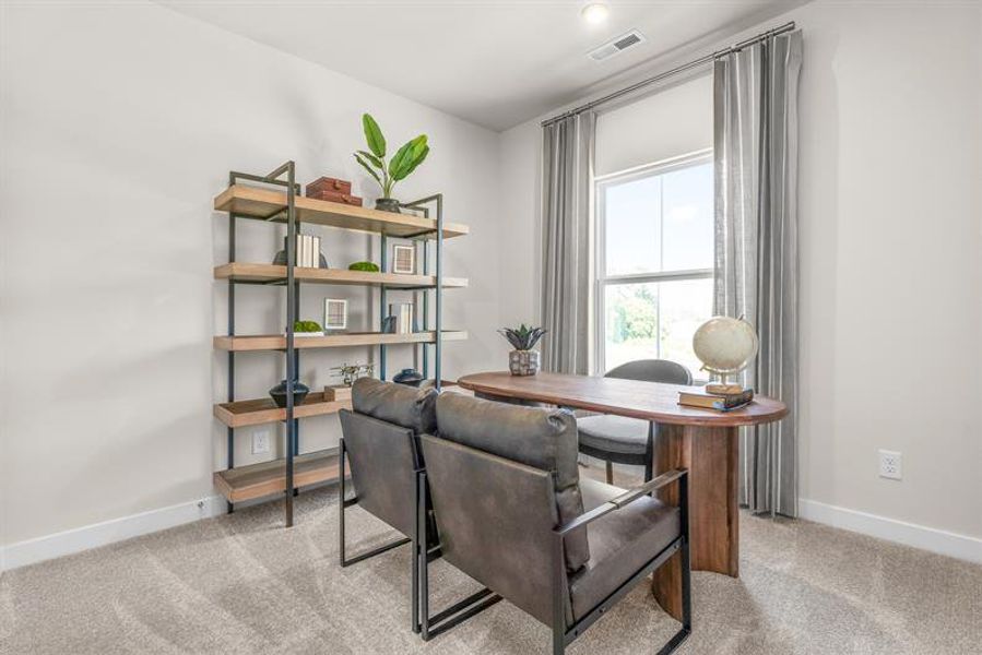 Representative furnished interior of a home built from the Mendelssohn by Ryan Homes in Stowe Branch Townhomes, Charlotte (Image 14).