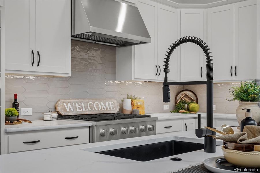 Close-up of interior finishes inside a home in Revel Crossing at Wolf Ranch - The Panorama Collection, Colorado Springs (Image 18).