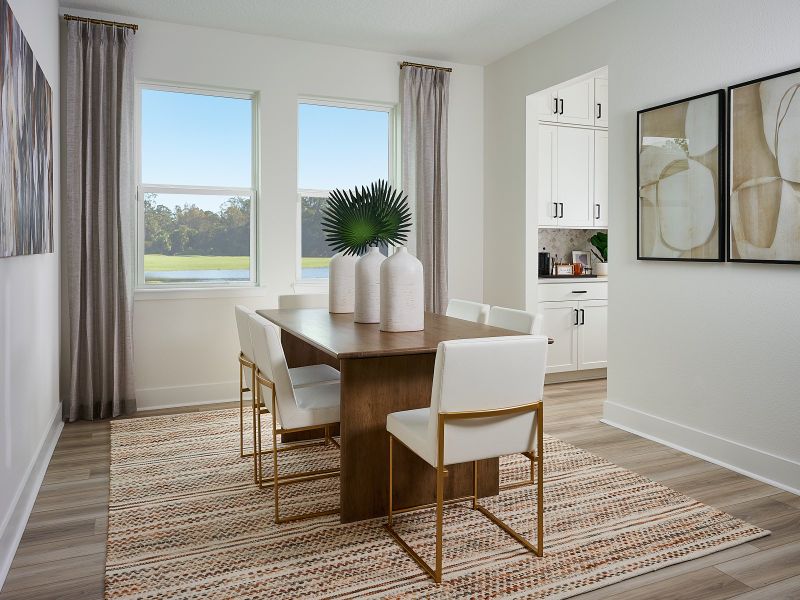 Dining room modeled at Legends Preserve