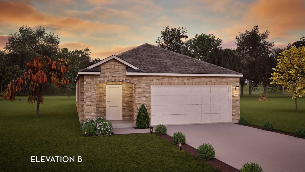 Representative exterior photo of a completed home built from the Pecan by CastleRock Communities in Chasin Heights, Converse, TX (Image 2). Representative exterior photo of a completed home built from the Pecan by CastleRock Communities in Chasin Heights, Converse, TX (Image 2).