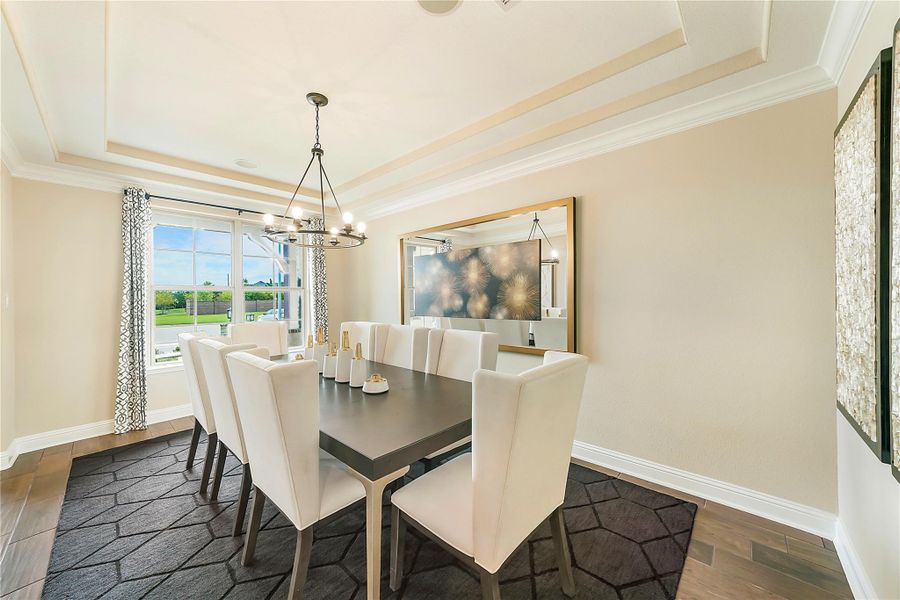 Furnished interior view inside a new home in Valencia: Hilltop Collection, Manvel (Image 31).