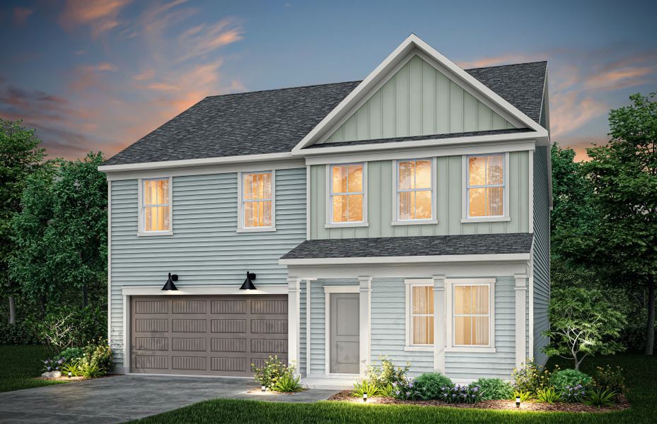 Front exterior of a new home in Cannon Run, Concord, NC, highlighting curb appeal (Image 22). Front exterior of a new home in Cannon Run, Concord, NC, highlighting curb appeal (Image 22).