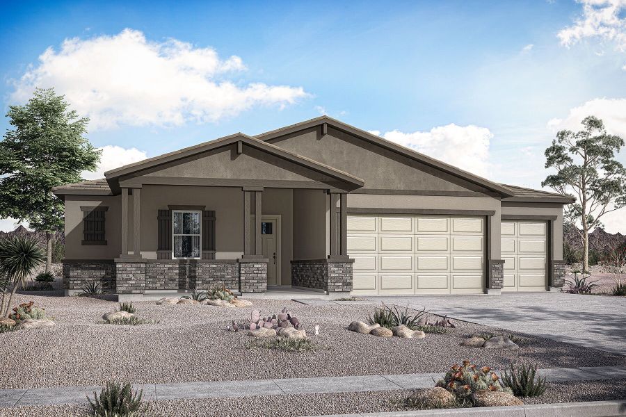 Representative exterior photo of a completed home built from the Forest by Mattamy Homes in Empire Pointe, Queen Creek, AZ (Image 2). Representative exterior photo of a completed home built from the Forest by Mattamy Homes in Empire Pointe, Queen Creek, AZ (Image 2).