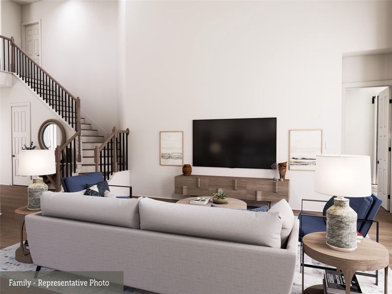 REPRESENTATIVE PHOTO:  Another view of Living area and stairway to 2nd floor!