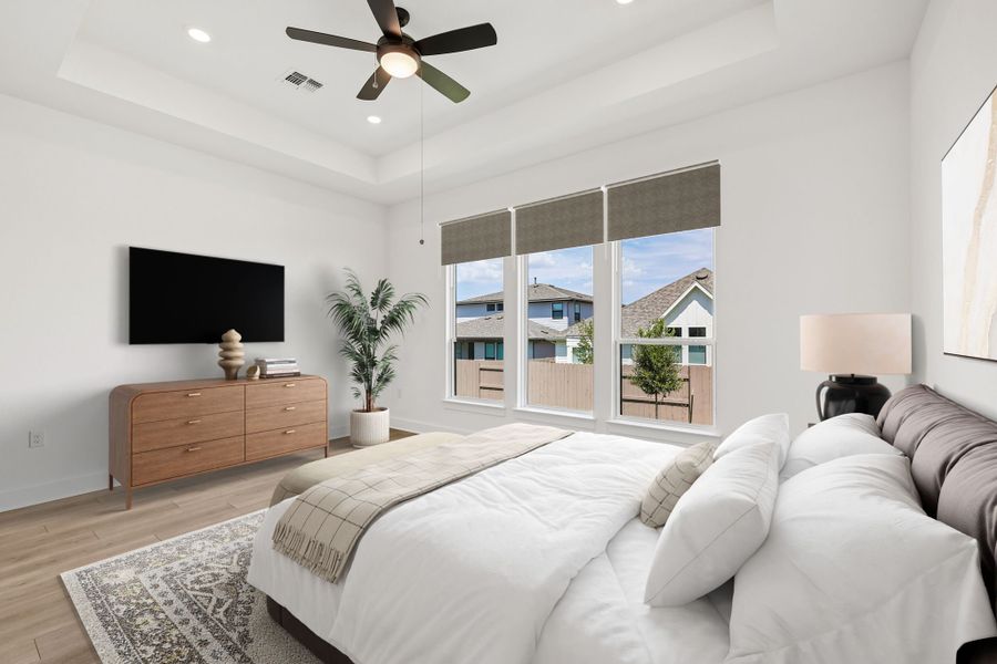 Representative furnished interior of a home built from the Guadalupe by Taylor Morrison in Turners Crossing, Austin (Image 16).