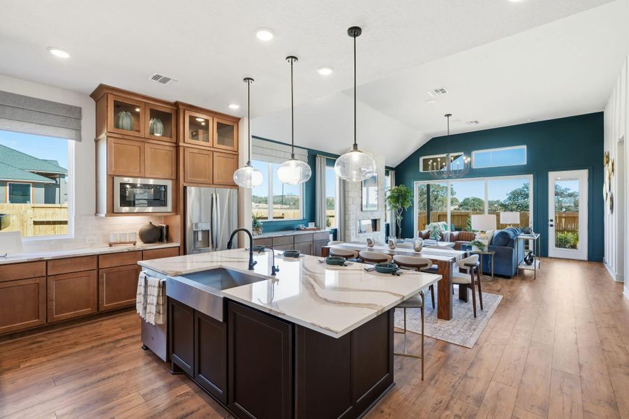 Representative furnished interior of a home built from the Lauren 50′ by Chesmar Homes in Esperanza, Boerne (Image 5).