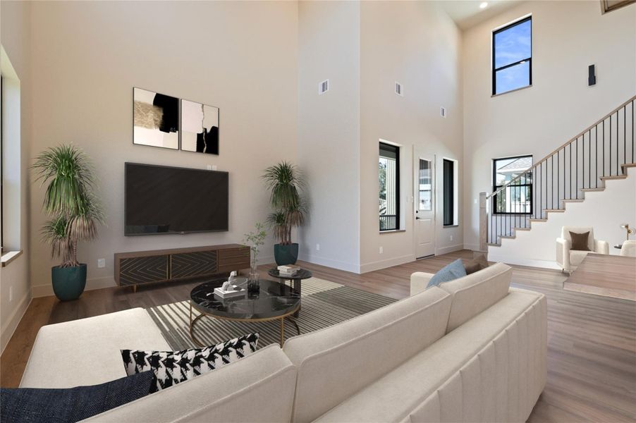 Cozy living area (virtually staged) Cozy living area (virtually staged)