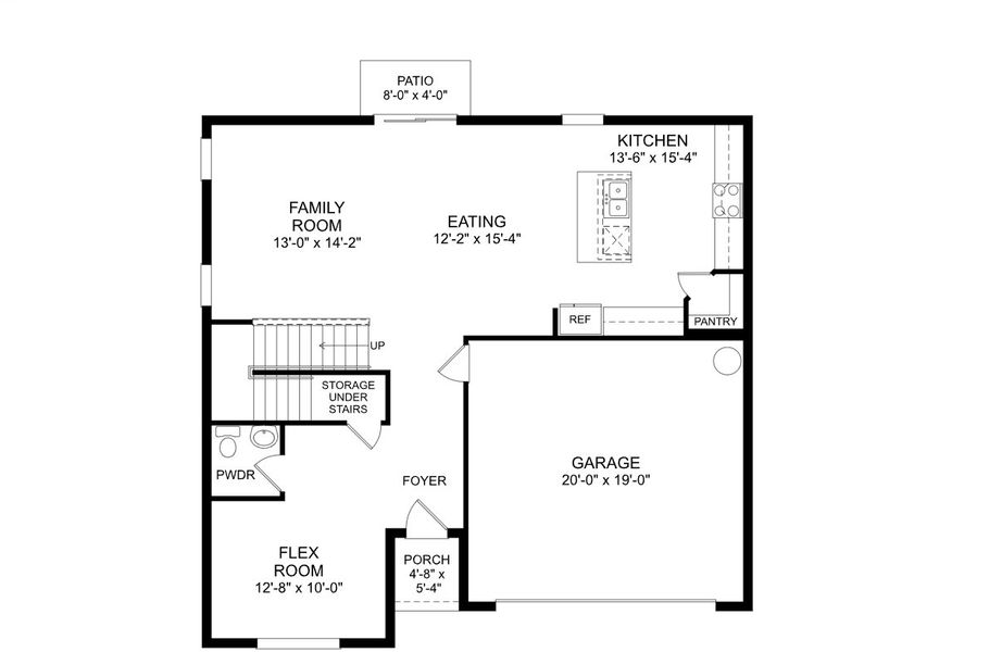 2D floor plan layout for the The Linden by Stanley Martin Homes in Kentucky Square, Sanford, FL (Image 5).