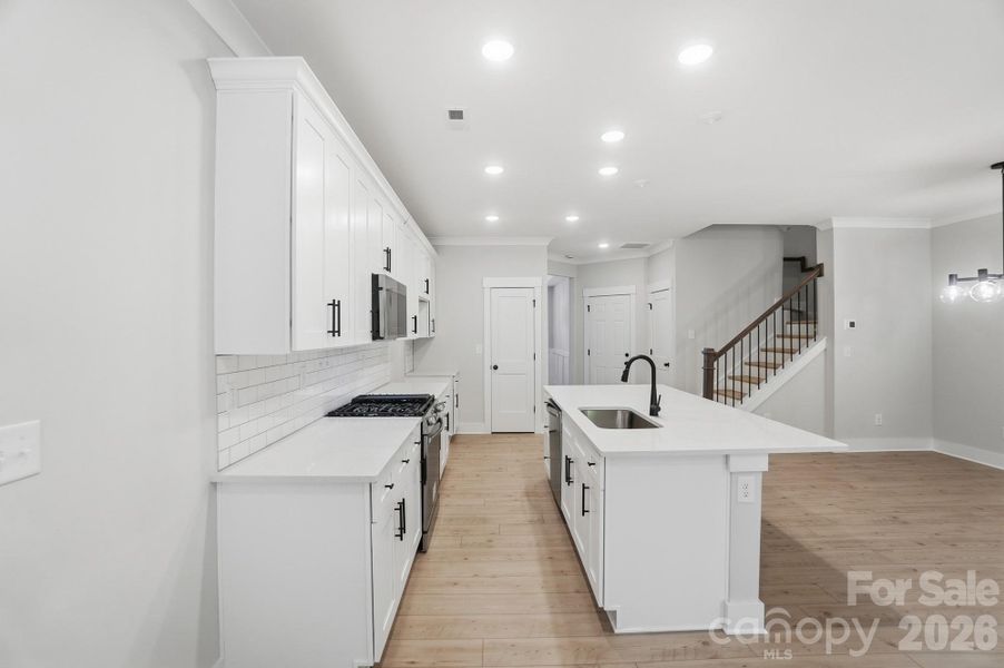 Furnished interior view inside a new home in Blythe Mill Townhomes, Waxhaw (Image 10).