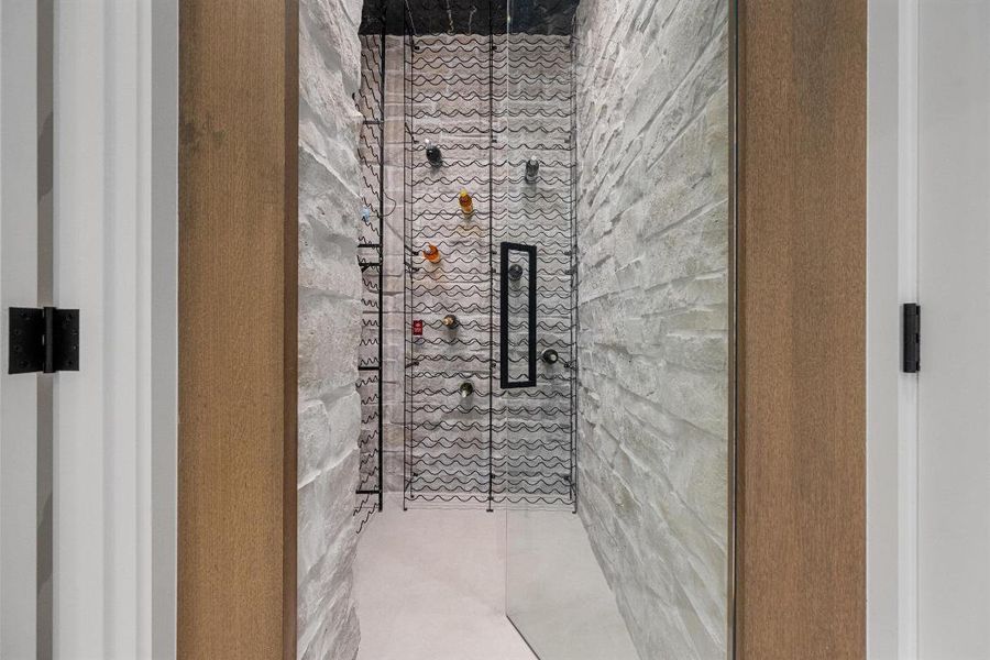 Walk in wine cooled wine celler