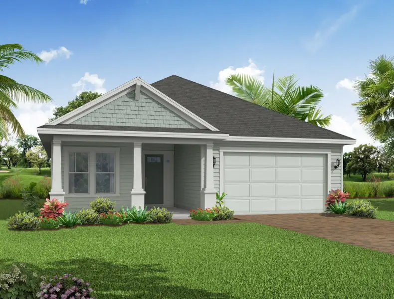 Representative exterior photo of a completed home built from the Eliza by Riverside Homes in Sagebrush at EverRange, Jacksonville, FL (Image 27).