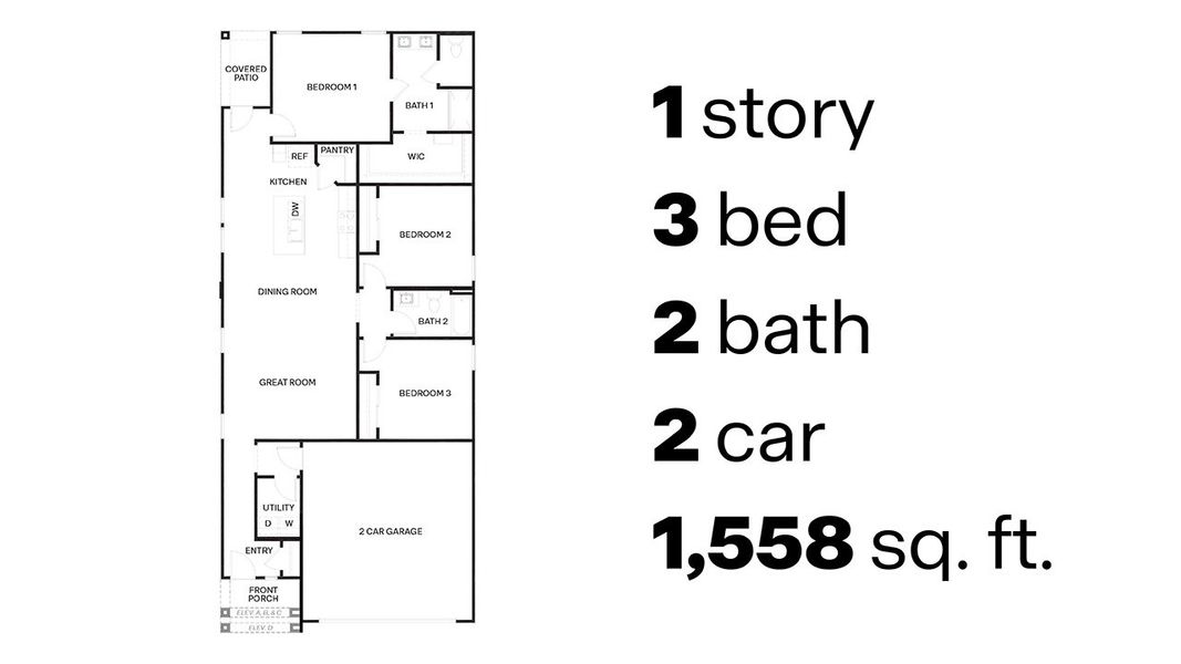 2D floor plan layout of this home in Blackhawk, Tucson, AZ (Image 4).