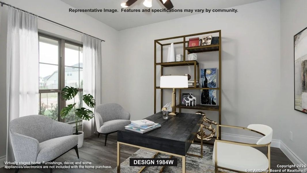 Furnished interior view inside a new home in Meadows of Mill Creek, Seguin (Image 6).