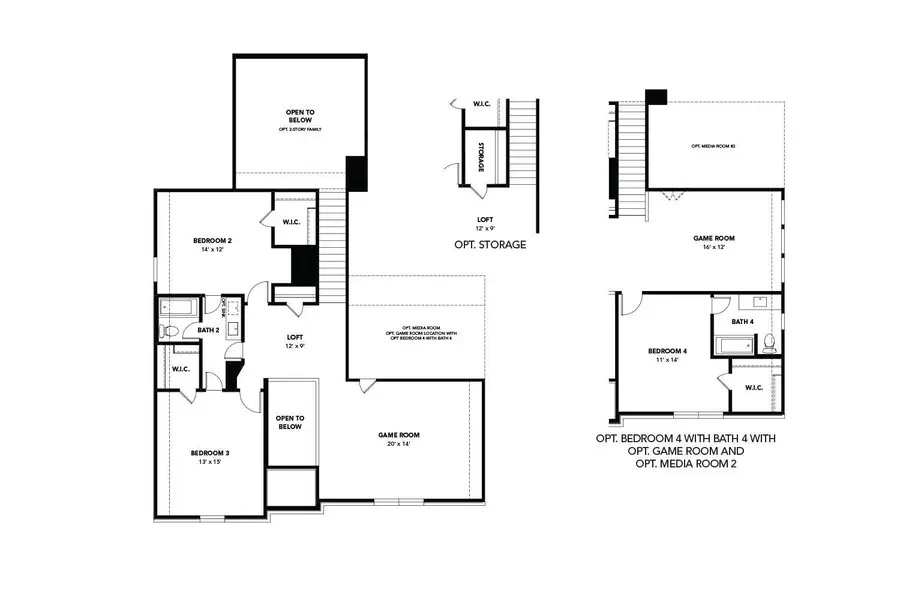 2D floor plan layout of this home in Beamer Villas, Friendswood, TX (Image 4).