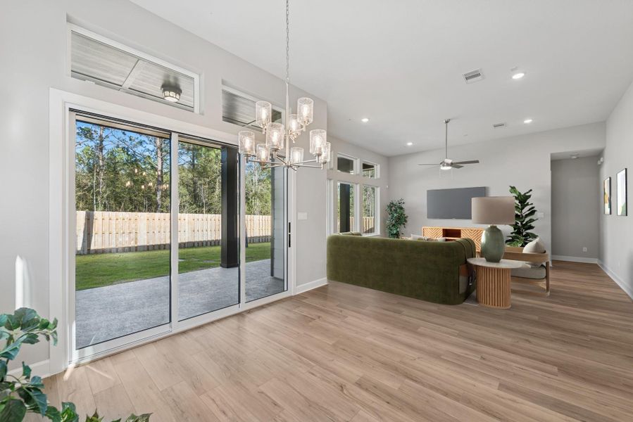 Imagine your furniture in this beautiful and spacious Living area. Pre-wired for surround sound too! And all set up to hang your TV on the wall! Imagine your furniture in this beautiful and spacious Living area. Pre-wired for surround sound too! And all set up to hang your TV on the wall!