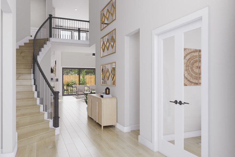 Representative furnished interior of a home built from the Woodbridge by Tri Pointe Homes in Legacy Grove, Montgomery (Image 3).