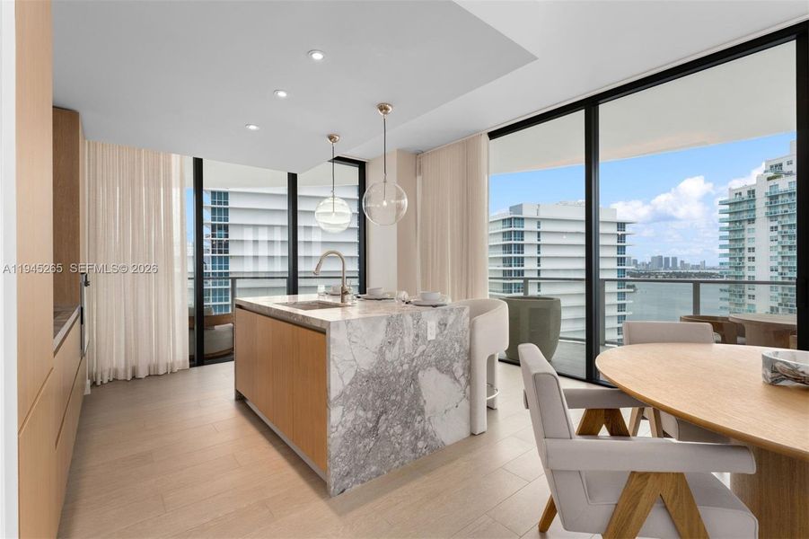 Furnished interior view inside a new home in Five Park, Miami Beach (Image 10).