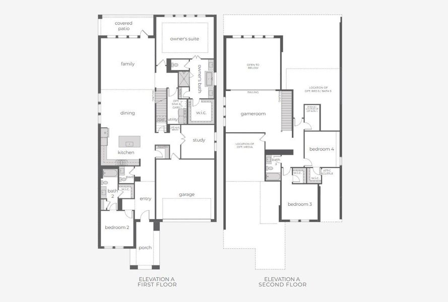 2D floor plan layout for the Delacroix by Normandy Homes in Village on Main Street, Frisco, TX (Image 3).