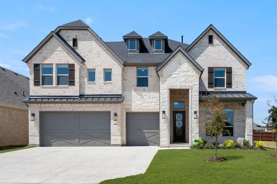 Front exterior of a new home in Birdsong, Mansfield, TX, highlighting curb appeal (Image 27).