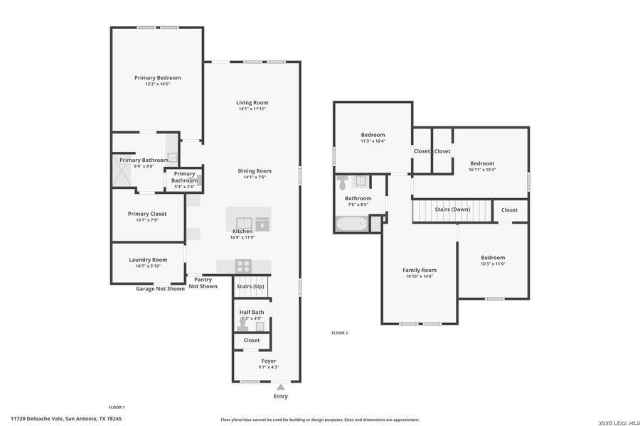 2D floor plan layout of this home in Laurel Vistas, San Antonio, TX (Image 4).