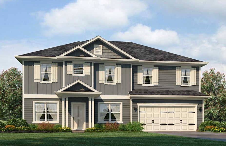 Representative exterior photo of a completed home built from the 2913 by Adams Homes in Hidden Pines, Cameron, NC (Image 17).