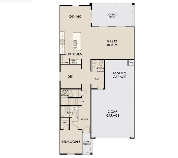 2D floor plan layout for the Laurel by Ashton Woods in Solara, Phoenix, AZ (Image 5).
