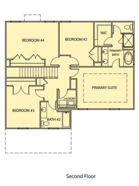 2D floor plan layout of this home in The Overlook at Factory Shoals, Mableton, GA (Image 6).
