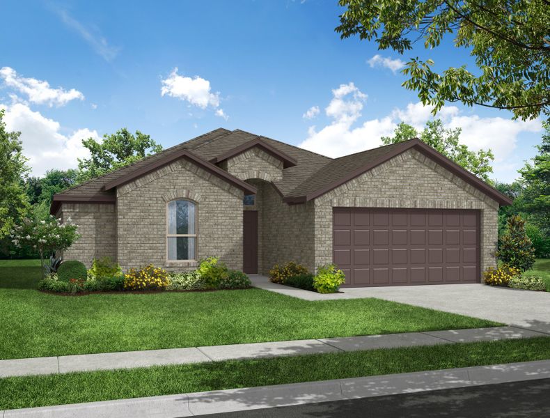 Representative exterior photo of a completed home built from the Albany by Impression Homes in Myrtle Creek, Waxahachie, TX (Image 6). Representative exterior photo of a completed home built from the Albany by Impression Homes in Myrtle Creek, Waxahachie, TX (Image 6).