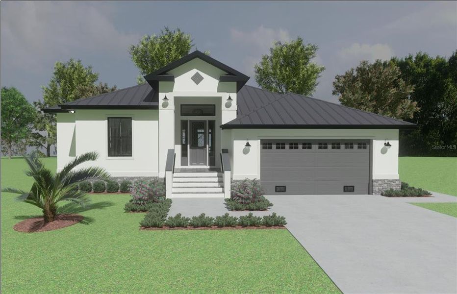 Front exterior of a new home in , Punta Gorda, FL, highlighting curb appeal (Image 4).