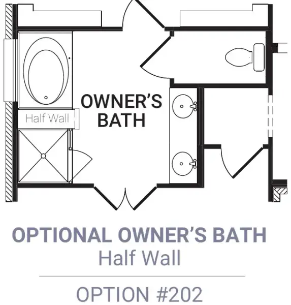 Master Bath – Tub Shower 1/2 Wall