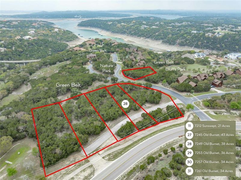 7249 Old Burnet - .38 Acres Backing Greenbelt (Approximate Boundary)