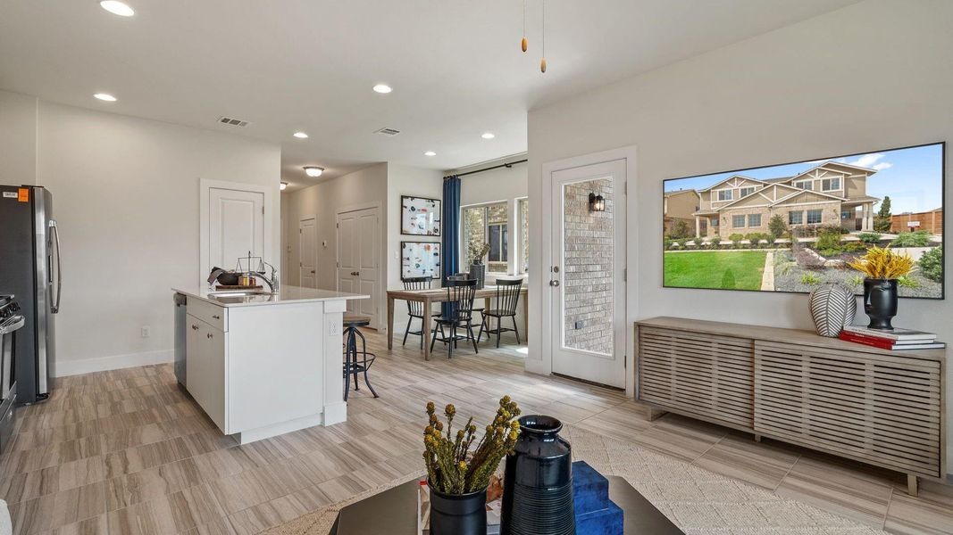 Furnished interior view inside a new home in Saddle Creek Twinhomes, Georgetown (Image 20). Furnished interior view inside a new home in Saddle Creek Twinhomes, Georgetown (Image 20).