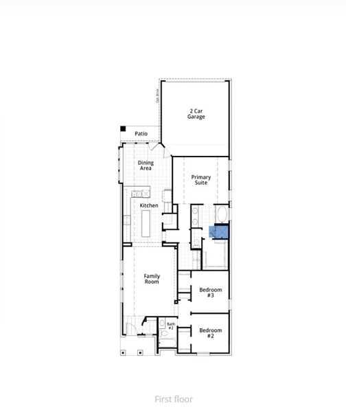 2D floor plan layout for the Devon Plan by Highland Homes in Goodland: 40ft. lots, Midlothian, TX (Image 3).