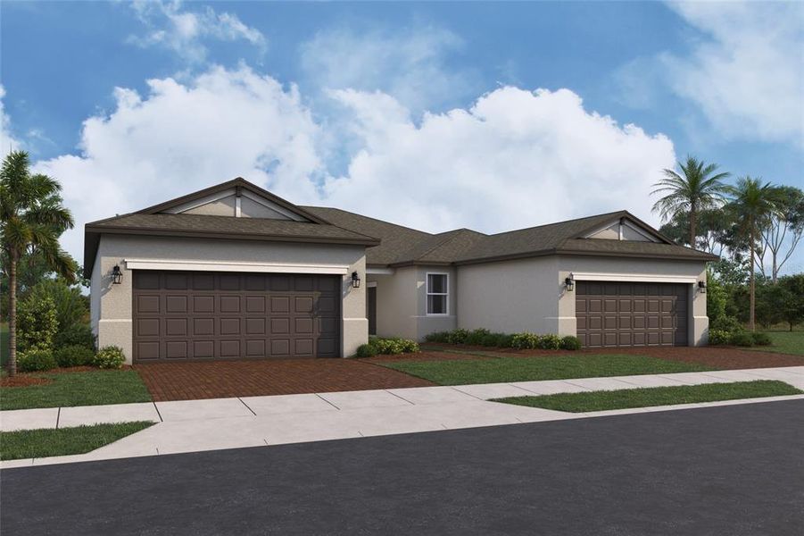 Front exterior of a new home in Southpointe, Palmetto, FL, highlighting curb appeal (Image 1). Front exterior of a new home in Southpointe, Palmetto, FL, highlighting curb appeal (Image 1).