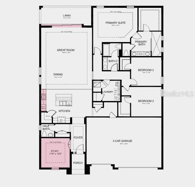 Structural options added include: Gourmet kitchen, study in place of flex, pocket sliding glass door at gathering room, 8' interior doors, and tray ceiling at foyer, primary suite and gathering room.