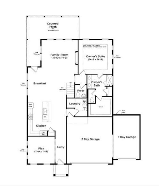 2D floor plan layout of this home in Pamlico Terrace, Awendaw, SC (Image 3).