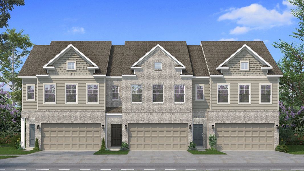 Representative exterior photo of a completed home built from the Luca by DRB Homes in Abbotts Crossing Towns, Conyers, GA (Image 20).