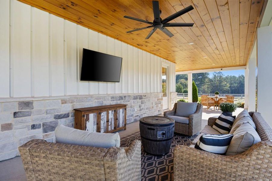 Exterior details and patio area of a home in , Rydal (Image 23).