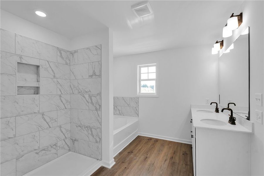 Furnished interior view inside a new home in Brownstone Park, Easley (Image 4).