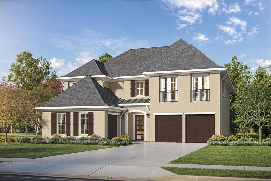 Representative exterior photo of a completed home built from the Brookside by Landon Homes in Fields - Brookside North, Frisco, TX (Image 21). Representative exterior photo of a completed home built from the Brookside by Landon Homes in Fields - Brookside North, Frisco, TX (Image 21).