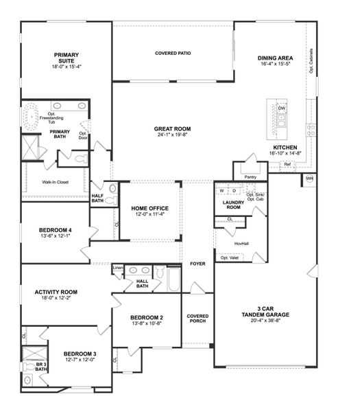 2D floor plan layout for the Sedona by K. Hovnanian® Homes in Estates at Rancho Mirage, Maricopa, AZ (Image 3). 2D floor plan layout for the Sedona by K. Hovnanian® Homes in Estates at Rancho Mirage, Maricopa, AZ (Image 3).