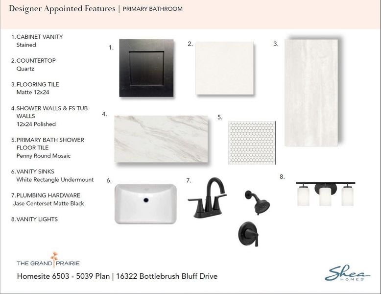 Sample of building materials used in homes in The Grand Prairie 60', Hockley (Image 3).
