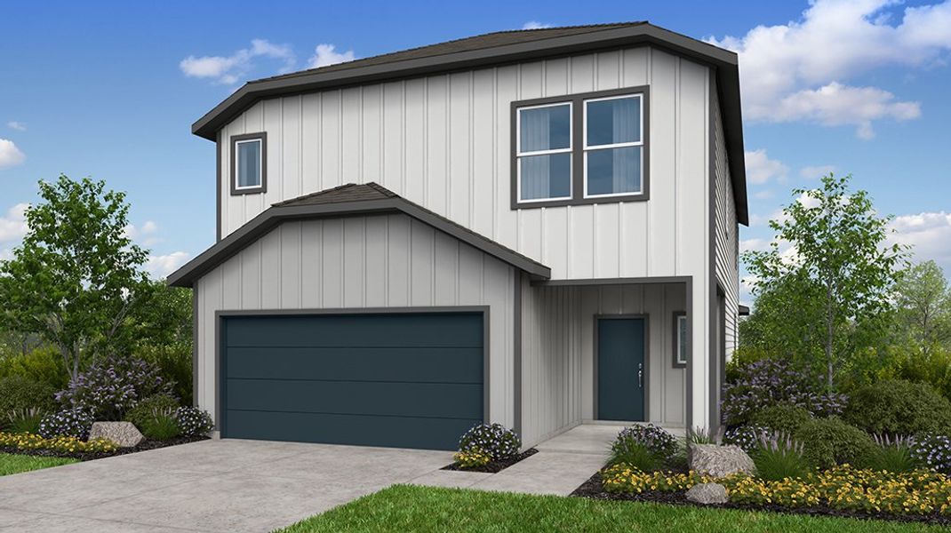 Representative exterior photo of a completed home built from the Osprey by Taylor Morrison in Longview 40s, Del Valle, TX (Image 22). Representative exterior photo of a completed home built from the Osprey by Taylor Morrison in Longview 40s, Del Valle, TX (Image 22).