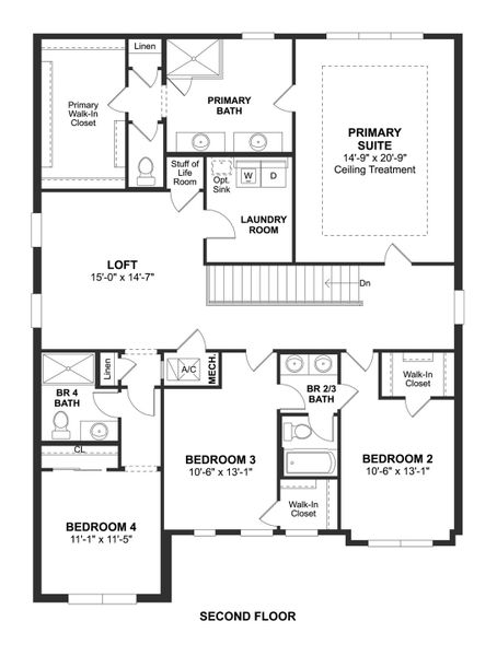 2D floor plan layout for the Vallejo by K. Hovnanian® Homes in Salerno Reserve - Single Family, Stuart, FL (Image 5).